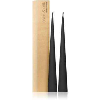 ester & erik cone candles raw black (no. 75) dekoratívna sviečka 2x37 cm