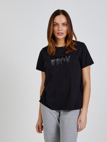 DKNY Embellished Drip Tričko Čierna