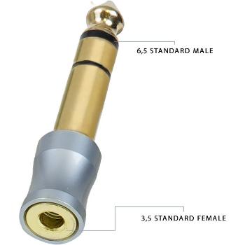 VELES-X STEREO JACK ADAPTER 6.35MM TO 3.5MM GENUINE 18K GOLD