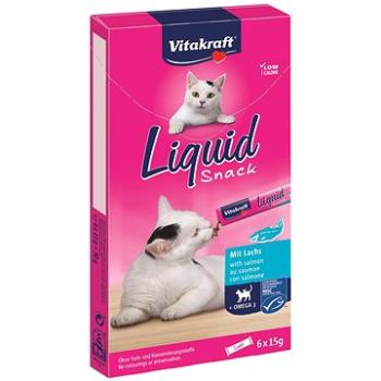 Vitakraft pochúťka Cat Liquid Snack Omega 3 losos 6× 15 g (7610376164232)