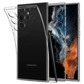 Spigen Liquid Crystal silikónový kryt na Samsung Galaxy S22 Ultra, priesvitný (ACS03912)