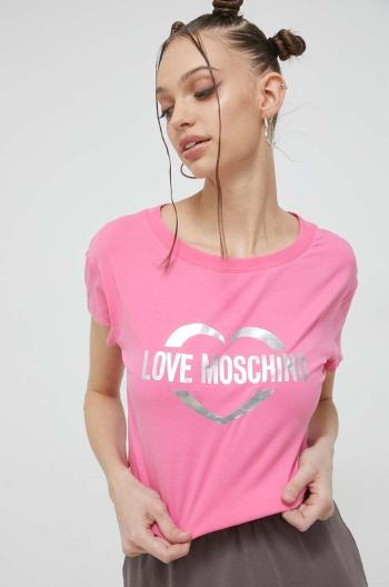 Tričko Love Moschino dámsky, ružová farba