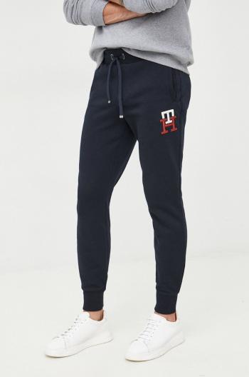 Tepláky Tommy Hilfiger pánske, tmavomodrá farba, melanžové