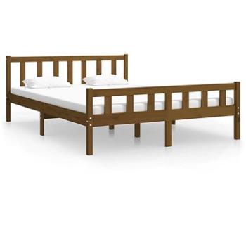 Rám postele medovo hnedý masívne drevo 140 × 200 cm, 810682