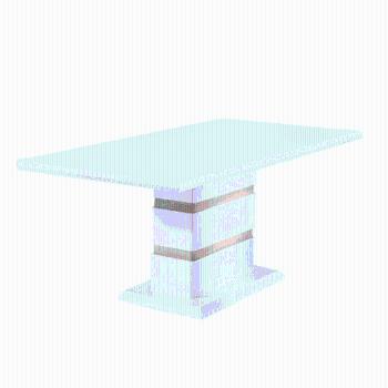 Jedálenský stôl, biela lesk HG, MADOS P1, poškodený tovar