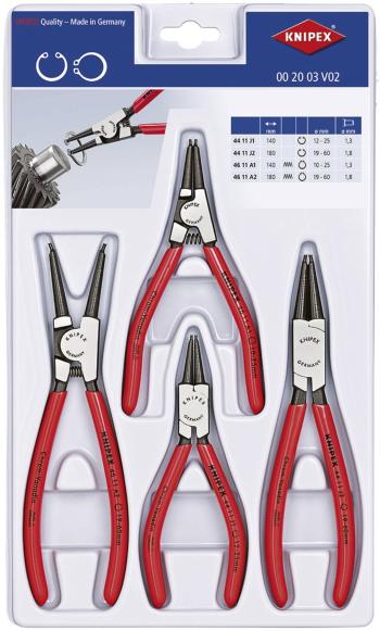 Knipex 00 20 03 V02 kliešte na poistné krúžky, sada Vhodné pre vonkajšie a vnútorné krúžky 19-60 mm, 12-25 mm 10-25 mm,