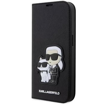 Karl Lagerfeld PU Saffiano Karl and Choupette NFT Book Pouzdro na iPhone 13 Pro Max Black (KLBKP13XSANKCPK)