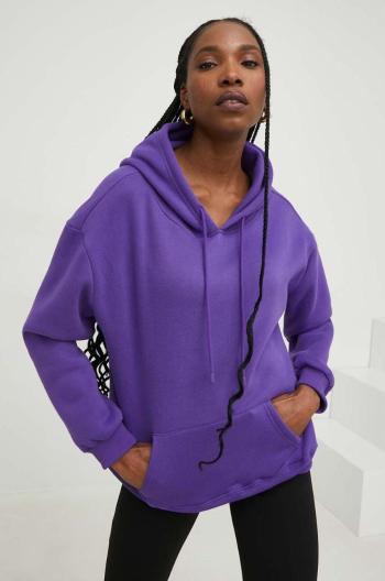 Mikina Answear Lab dámska, fialová farba, s kapucňou, jednofarebná
