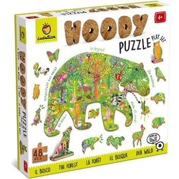 Ludattica Woody Lesné Zvieratká, drevené puzzle, 48 dielikov (21252)