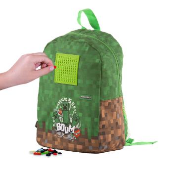 PIXIE CREW - MINECRAFT detský batoh zeleno-hnedý