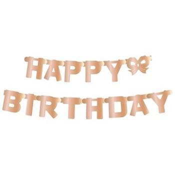 Girlanda Happy Birthday – narodeniny – ružovo-zlatá – rosegold, 11 × 160 cm (5902973128420)