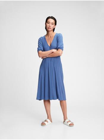 Šaty three-quarter sleeve midi dress Modrá