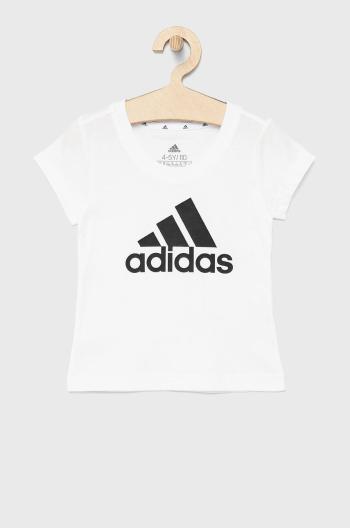 Detské bavlnené tričko adidas Performance GU2760 biela farba,