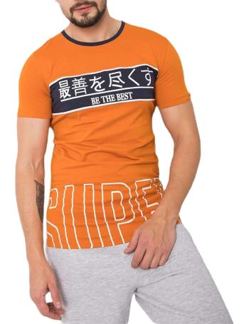 Oranžové pánske tričko s potlačou vel. XL