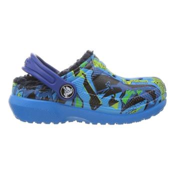 Crocs  KID'S CLASSIC FUZZ LINED GRAPHIC CLOG  Sandále Modrá