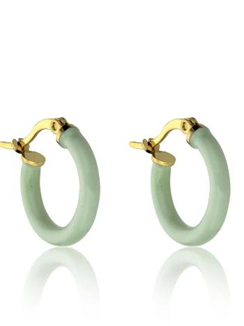 Marc Malone Pozlátené kruhy so smaltom Laura Green Earrings MCE23148G