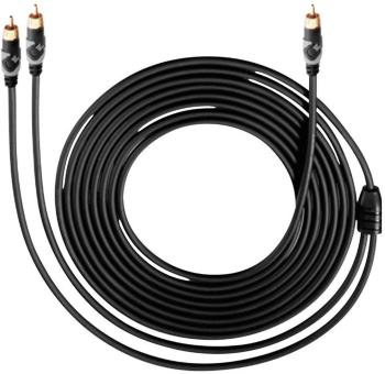 Oehlbach 151 cinch audio prepojovací kábel [1x cinch zástrčka - 2x cinch zástrčka] 5.00 m čierna pozlátené kontakty