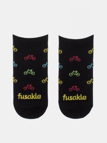 Čierne vzorované členkové ponožky Fusakle Cyklista