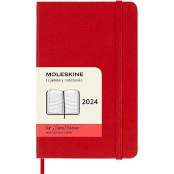 Moleskine 2024 S, tvrdé dosky, červený D (DHF212DC2Y24)