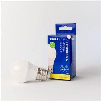 Tesla – LED žiarovka miniglobe BULB E27, 5 W, 230 V, 450 lm, 25 000 h, 3 000 K teplá biela, 220st (MG270530-1)