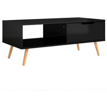 SHUMEE Konferenčný stolík čierny vysoký lesk 100 × 49,5 × 43 cm drevotrieska, 326793