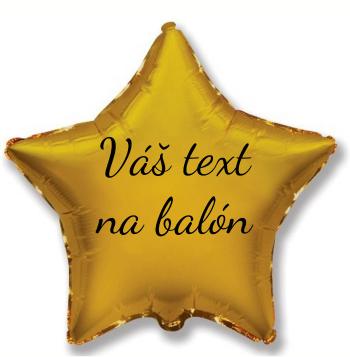 Fóliový balón s textom - Zlatá hviezda 45 cm