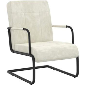 Konzolová stolička krémovo biela zamat, 325797