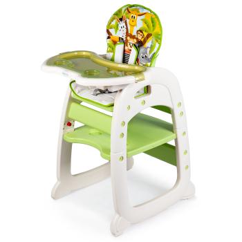 Jedálný stolička 2v1 - zelená animals