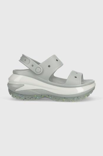 Šľapky Crocs Classic Mega Crush Sandal dámske, šedá farba, na platforme, 207989