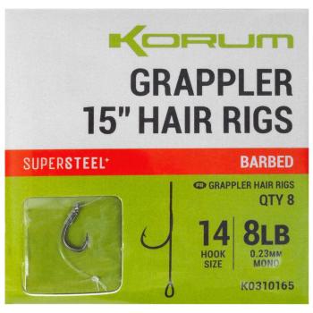 Korum náväzec grappler 15” hair rigs barbed 38 cm - veľkosť háčika 14 priemer 0,23 mm nosnosť 8 lb