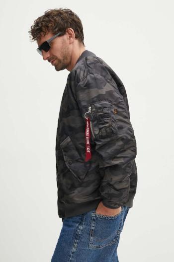 Bunda Alpha Industries MA-1 CS Camo pánska, čierna farba, prechodná