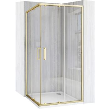 REA/S - Sprchovací kút City 90x90 Gold So sprchovou bielou vaničkou Savoy KPL-K6443