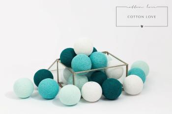 Bavlnené svietiace LED guličky Cotton Balls - fresh love 10 guličiek