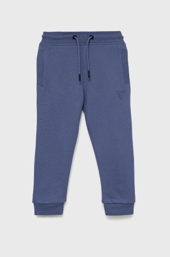 Detské nohavice Guess fialová farba, jednofarebné