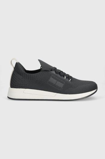 Tenisky Tommy Jeans TJM KNITTED RUNNER šedá farba, EM0EM01225