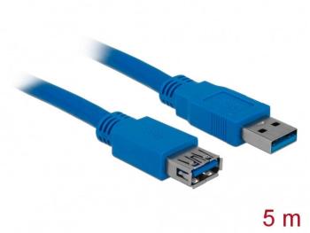 Delock #####USB-Kabel #####USB 3.2 Gen1 (USB 3.0 / USB 3.1 Gen1) #####USB-A Stecker, #####USB-A Buchse 5.00 m modrá pozl