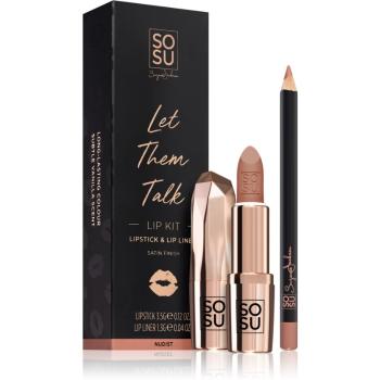 SOSU Cosmetics Let Them Talk Lip Kit sada na pery Nudist odtieň