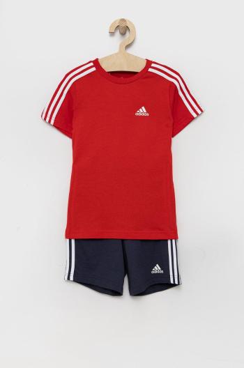 Detská bavlnená súprava adidas HF1905 červená farba