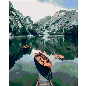 Maľovanie podľa čísel – Pramica na jazere v horách (HRAmal00209nad)