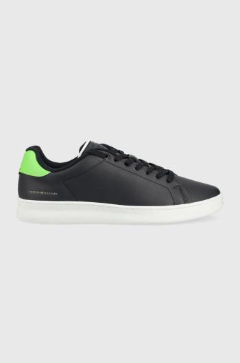 Kožené tenisky Tommy Hilfiger COURT SNEAKER LEATHER CUP tmavomodrá farba