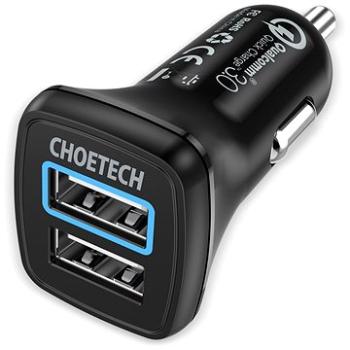 ChoeTech Quick 2x QC3.0 USB-A Car Charger Black (C0051)