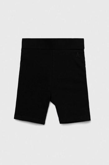 Detské krátke nohavice GAP čierna farba, jednofarebné