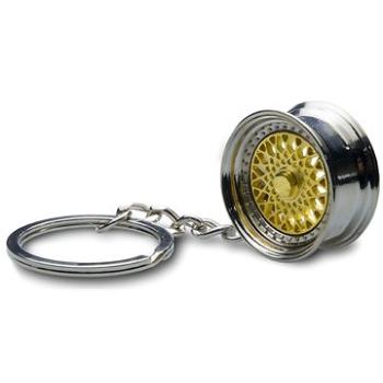 Prívesok na kľúče – liate koleso, zlaté (KC-0058)