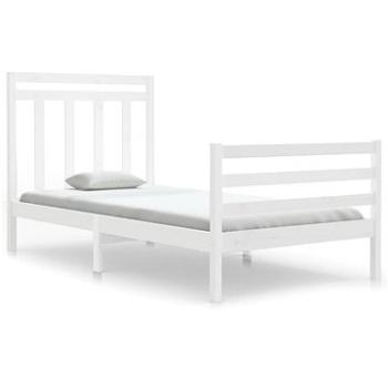 Rám postele biely masívne drevo 100 × 200 cm, 3105306