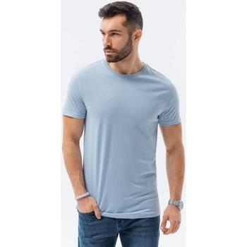 Ombre  Tričká s krátkym rukávom Pánske tričko bez potlače - blankytná modrá S1370  viacfarebny
