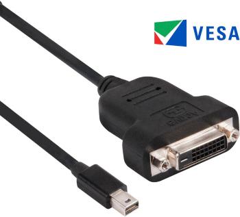 club3D Mini-DisplayPort / DVI káblový adaptér #####Mini DisplayPort Stecker, #####DVI-D 24+1pol. Stecker 0.10 m čierna C