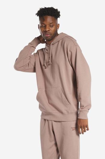 Bavlnená mikina Reebok Classic SV Hoodie HS7151-beige, pánska, béžová farba, s kapucňou, jednofarebná