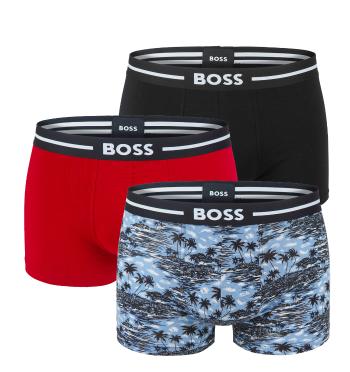 BOSS - boxerky 3PACK cotton stretch BOLD color palm print combo - limitovaná fashion edícia (HUGO BOSS)-L (90-98 cm)