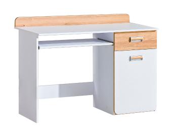 Písací stôl L10 - biely / dub nash Lorento