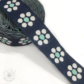 Stuha Jeans flowers mint